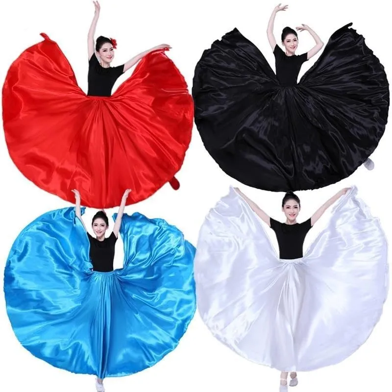 Ladies Satin Long Full Skirt for Belly Dance Praise Dance Skirt Belly Dance Skirt Satin Maxi Skirt for Women
