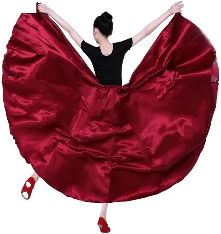 Ladies Satin Long Full Skirt for Belly Dance Praise Dance Skirt Belly Dance Skirt Satin Maxi Skirt for Women