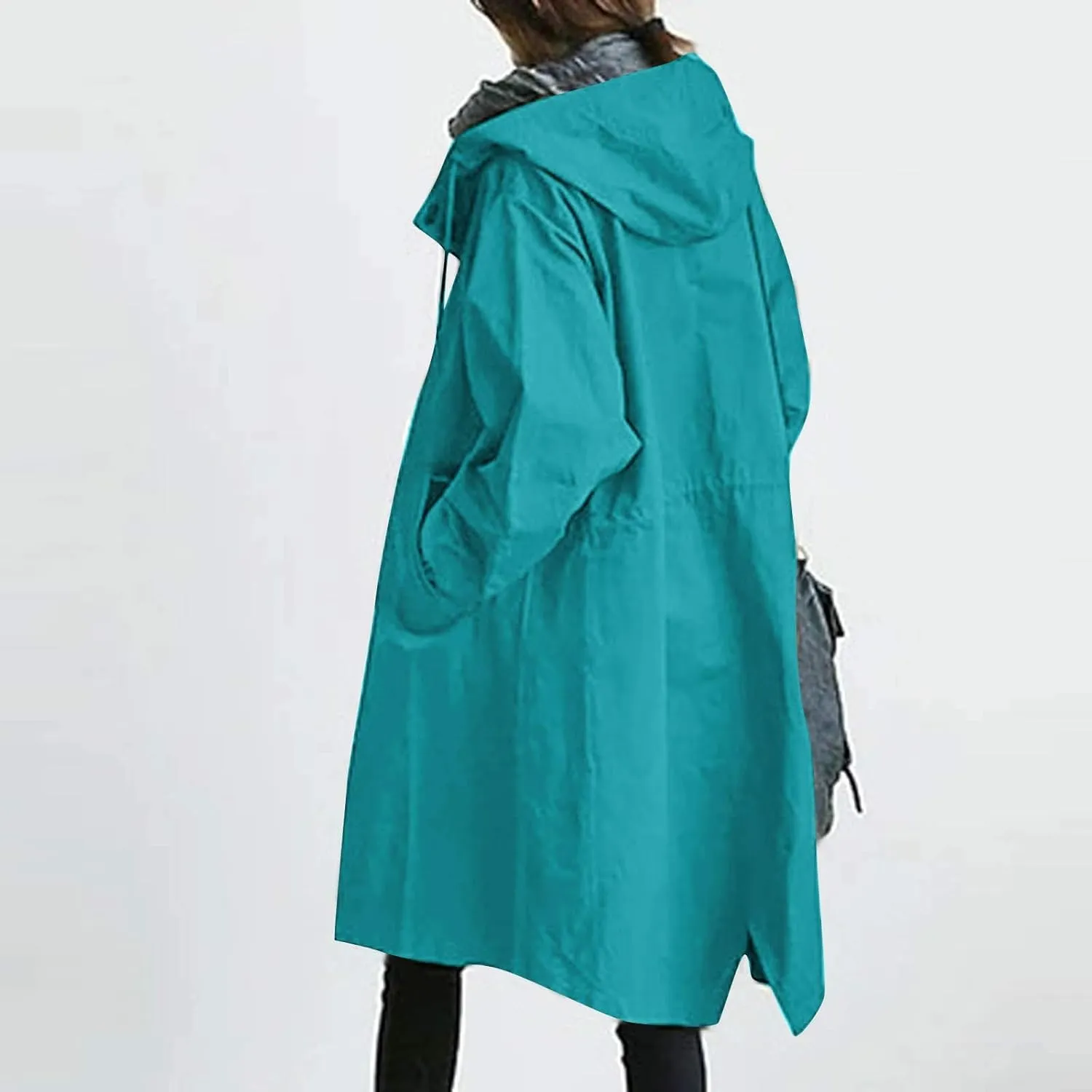 Lapel Slim Overcoat with Belt Outwear Womens Elegant Windbreaker Wild Winter Women'S Coat Lapel Windproof Overcoat
