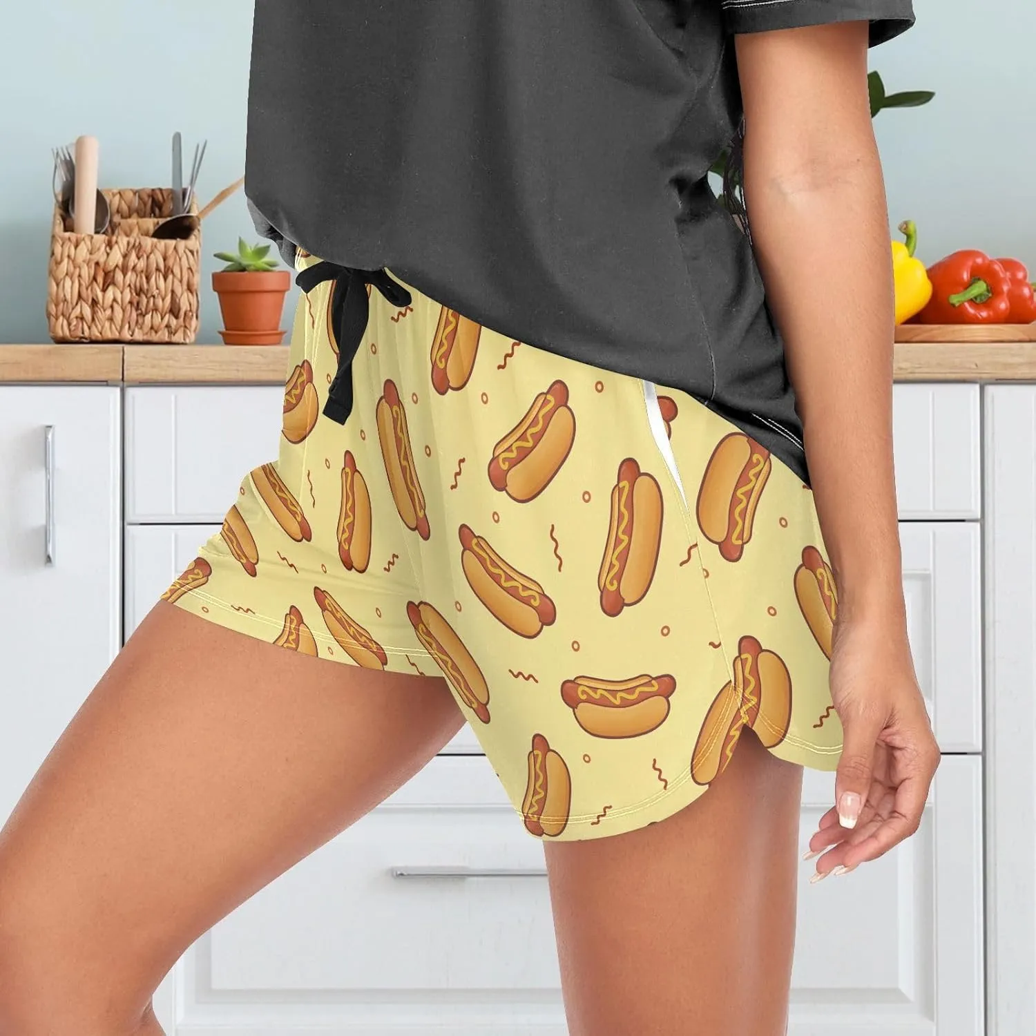 Laprad Womens Pajama Shorts Lounge Bottoms Sleep Shorts with Drawstring & Pockes
