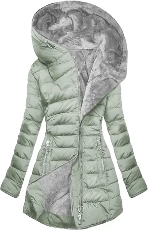 Lastesso Women's Winter Warm Thicken Long Outwear Fall Winter Warm Wool Blend Lined Coats Pockets Coat Comfy Parka Jacket