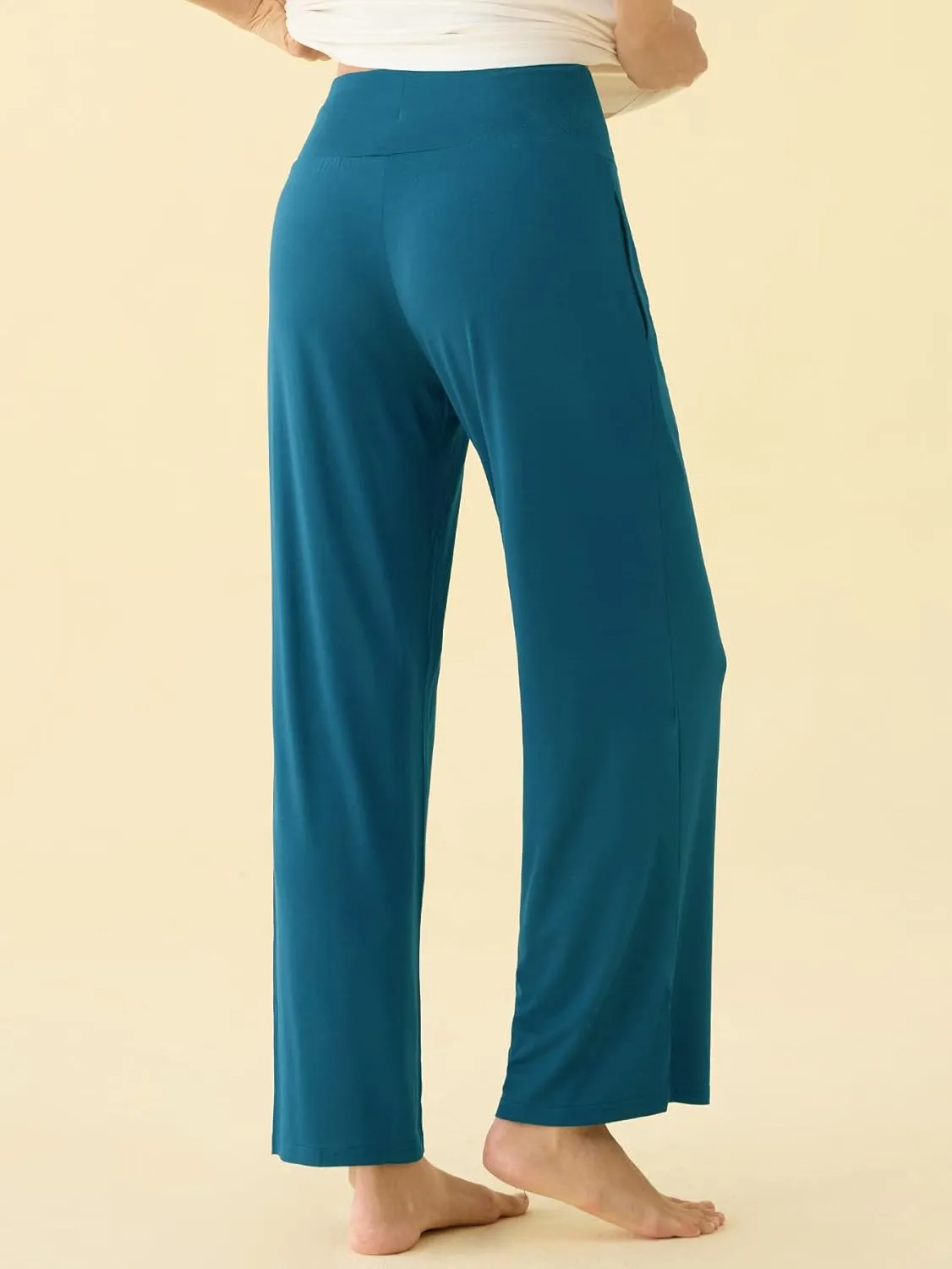 Latuza Women's Soft Viscose Wide Leg Lounge Pants Palazzo Sleep Bottoms
