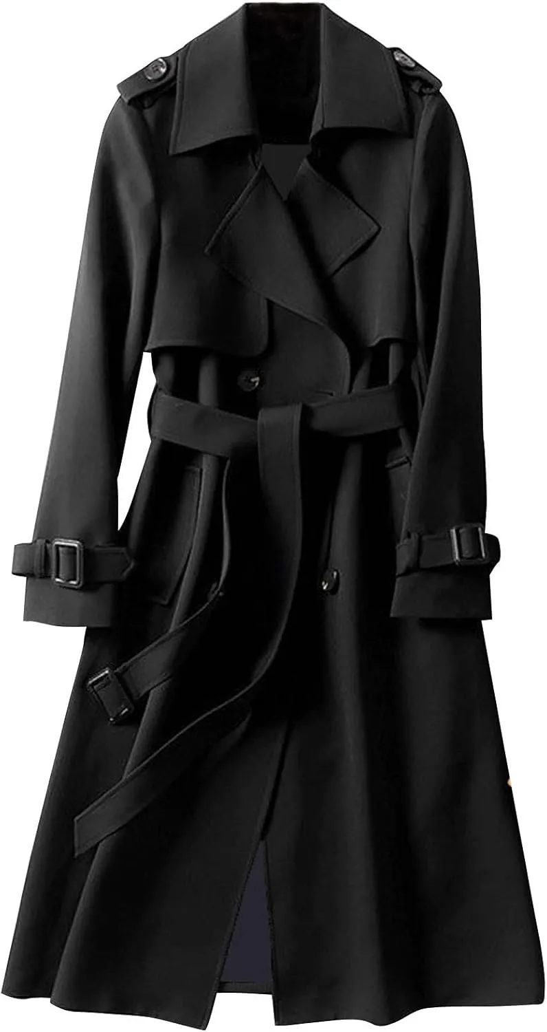 LCMTWX Women's 2023 Fashion Winter Coat Womens Elegant Windbreaker Wild Winter Women's Coat Trench Coats for Women Fall