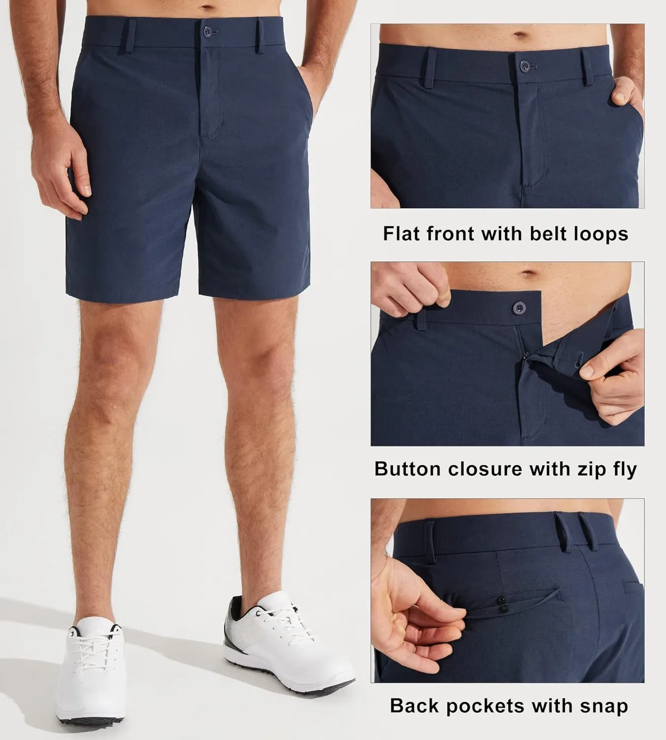 Libin Men's Golf Shorts 7" 9" Work Dress Shorts Casual Flat Front Hybrid Shorts Lightweight Quick Dry Water Resistant