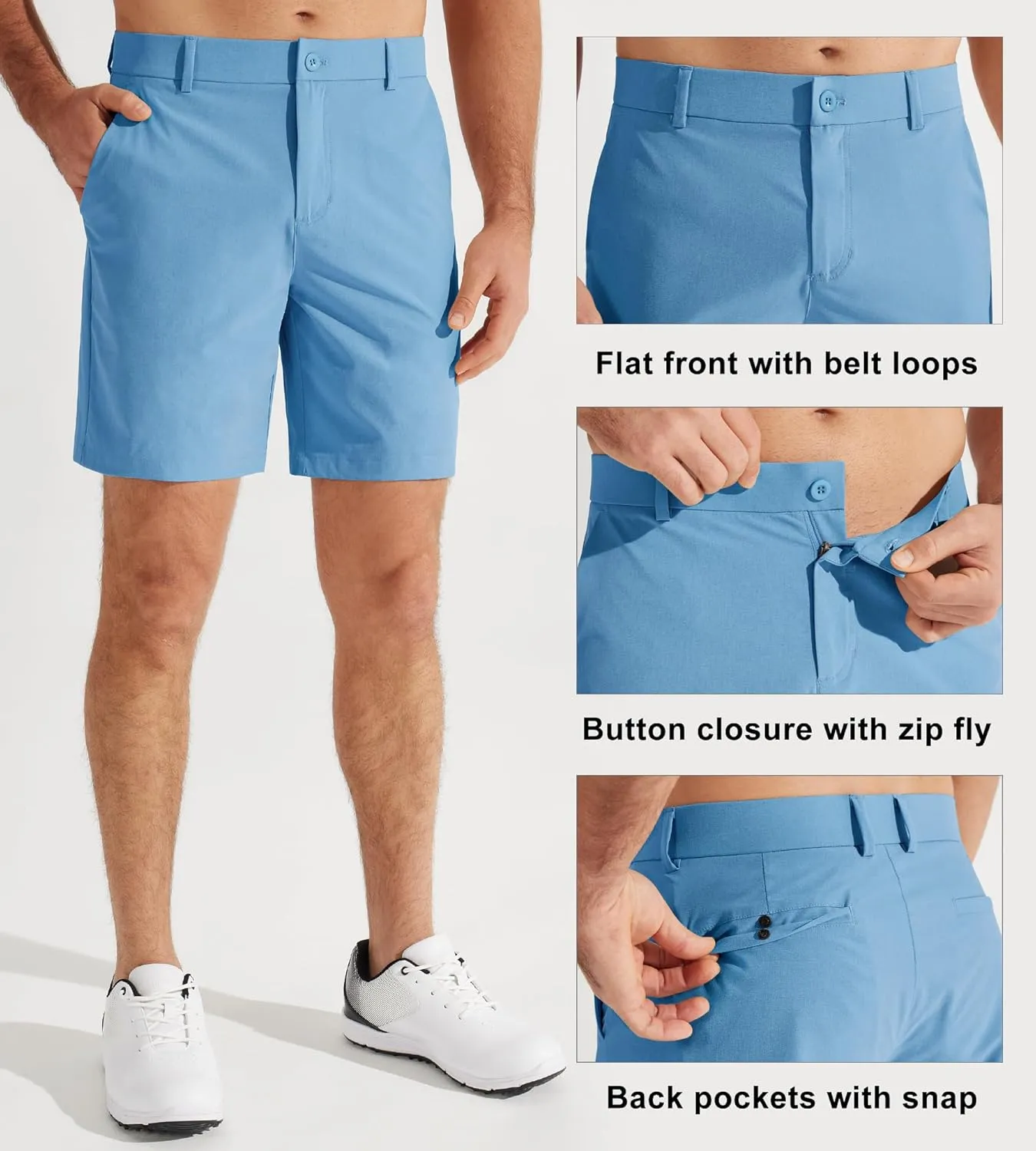 Libin Men's Golf Shorts 7" 9" Work Dress Shorts Casual Flat Front Hybrid Shorts Lightweight Quick Dry Water Resistant