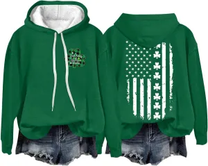 Long Sleeve Tops for Women American Flag Hoodie Sweatshirt Fashion Long Sleeve Sweatshirt Gift Patriotic Sweatshirt