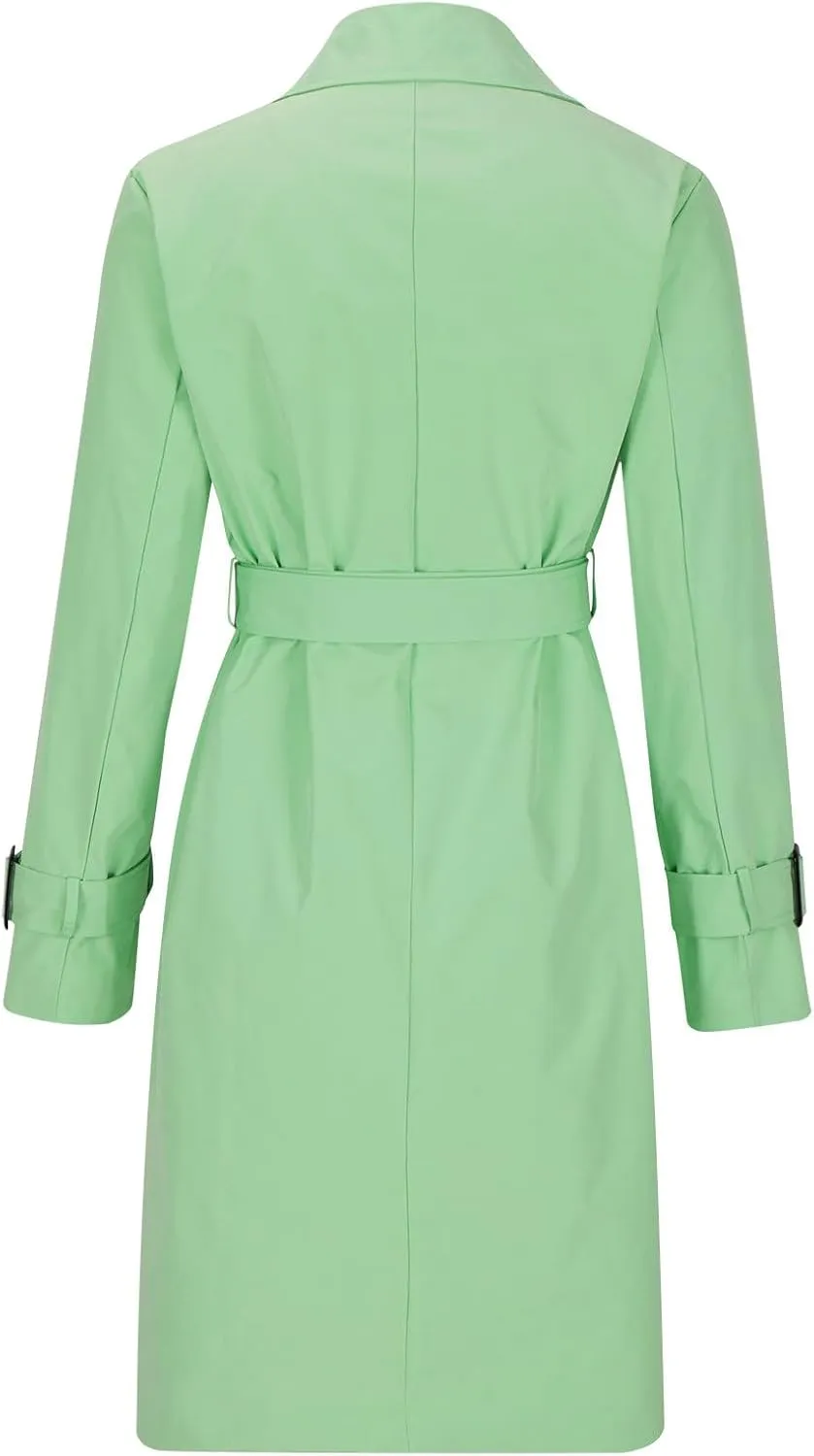 Long Trench Coats for Women Trendy Classic Overcoat Slim Jackets Winter Warm Overcoat Windproof Coat with Belt