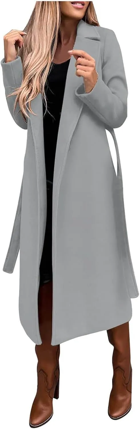 Long Winter Coats for Women Double Breasted Blazerr Trench Coats Lapel Workout Jacket Womens Fall Fashion Warm