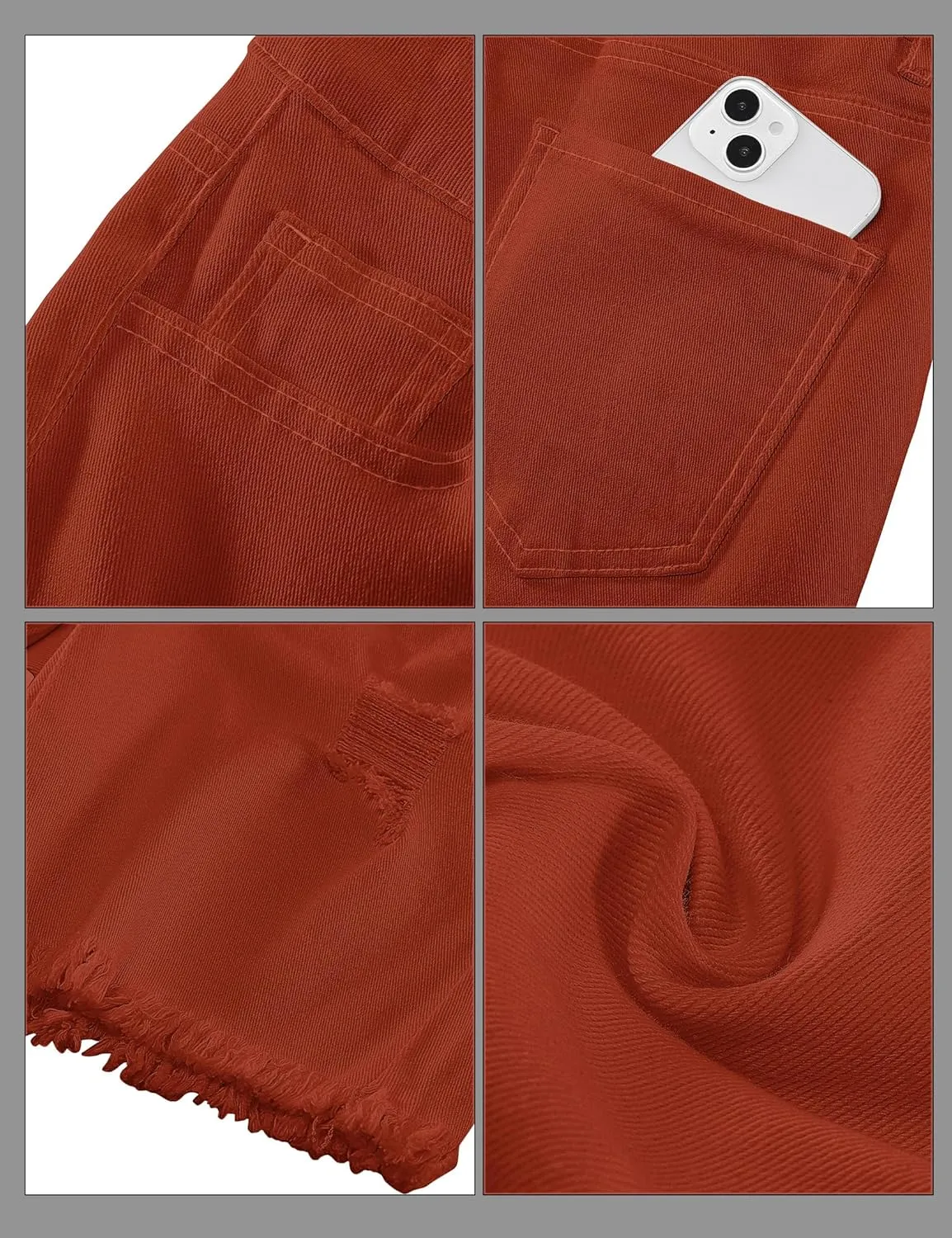 luvamia Jean Shorts for Women High Waisted Trendy Casual Distressed Stretchy Denim Long Shorts Ripped Raw Hem Shorts