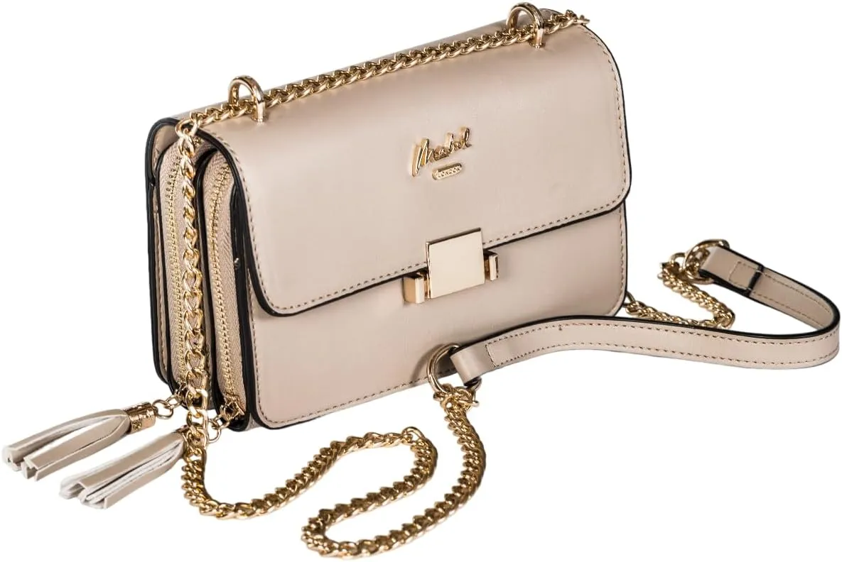 Mabel Crossbody Clutch Purse  Vegan Leather Shoulder Bag with Chain Strap  Ideal for Parties, Weddings & Night Out  Skylar