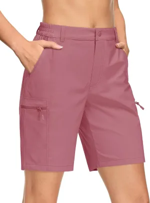 MAGCOMSEN Women's Hiking Shorts Quick Dry Lightweight Golf Shorts with 4 Pockets Summer Casual Athletic Running Shorts