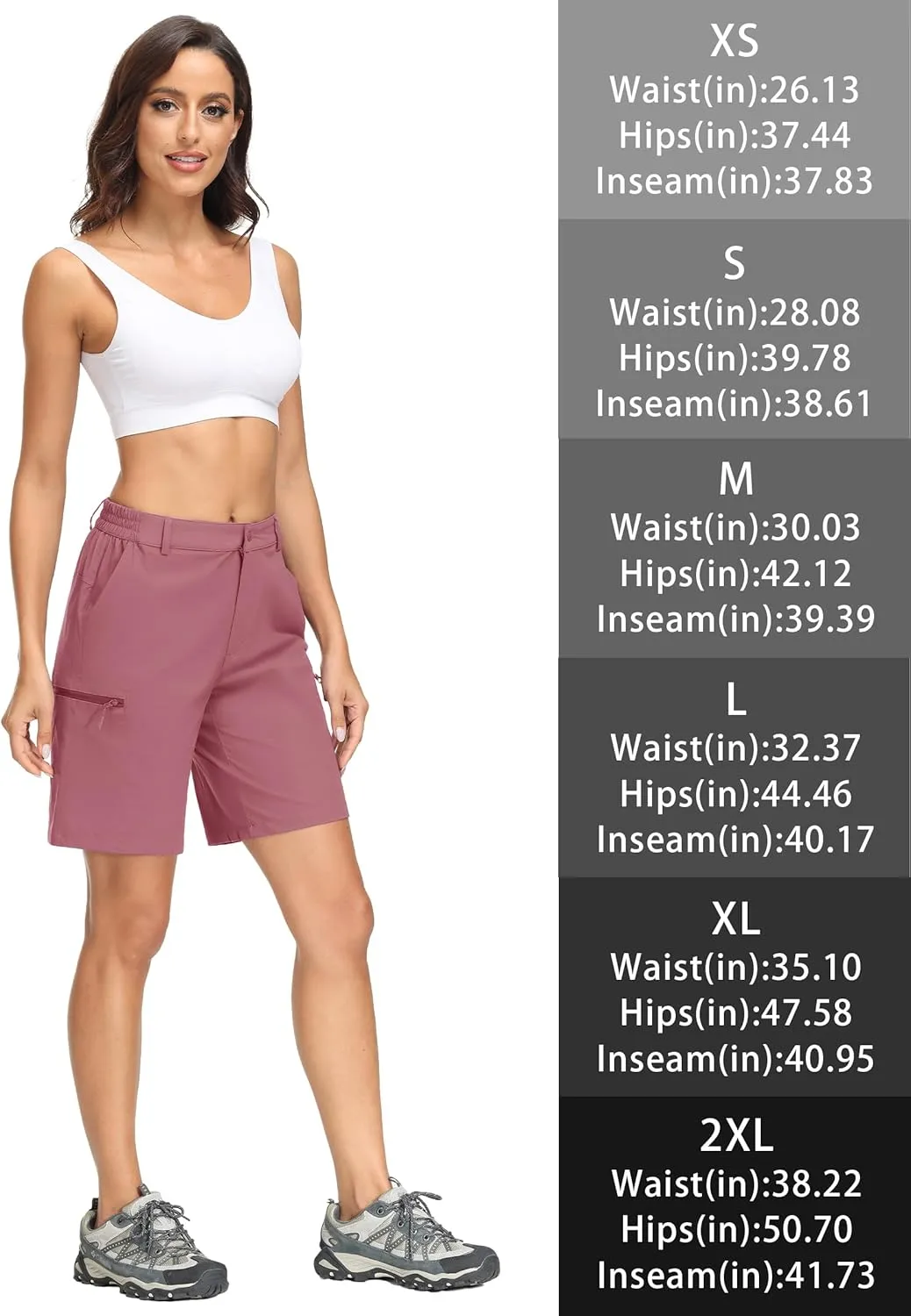 MAGCOMSEN Women's Hiking Shorts Quick Dry Lightweight Golf Shorts with 4 Pockets Summer Casual Athletic Running Shorts