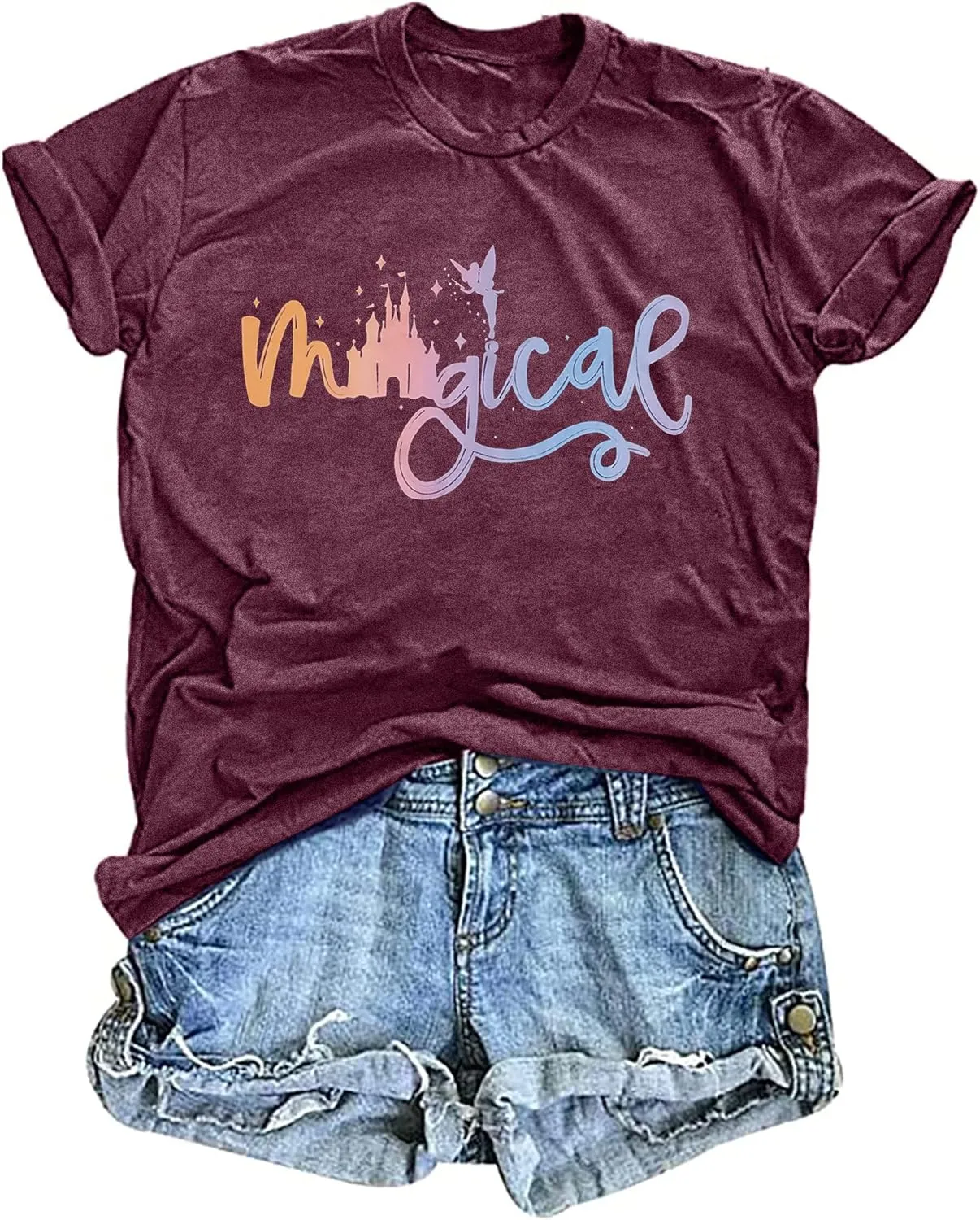 Magical Shirt for Women Magic Kingdom Tshirt Family Vacation Tee Castle Graphic Short Sleeve Tops