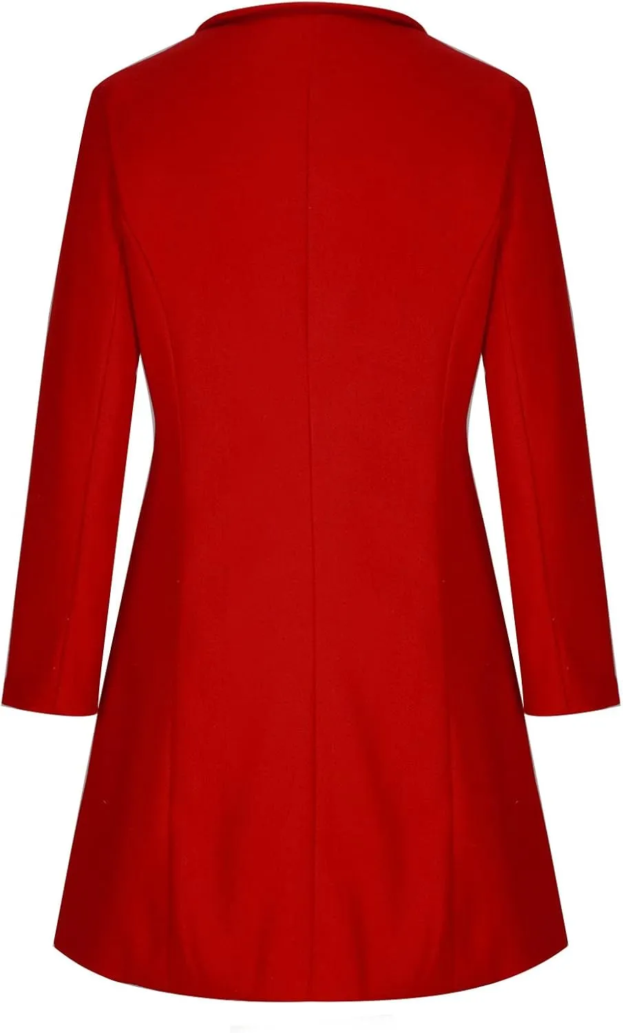 maisdgop Long Trench Coat for Women Winter Wool Open Front Windbreaker Trendy Long Sleeve Warm Lapel Overcoat with Pockets