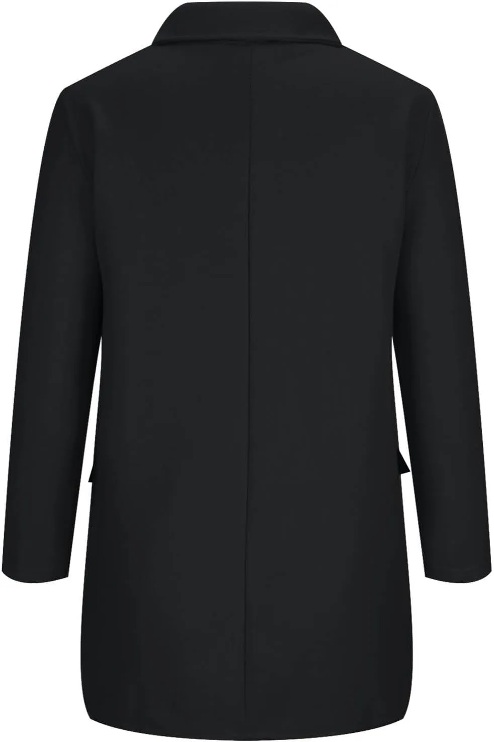 maisdgop Women's Trench Coat 2024 Winter Open Front Double Breasted Peacoats Comfy Long Sleeve Lapel Button down Windbreaker