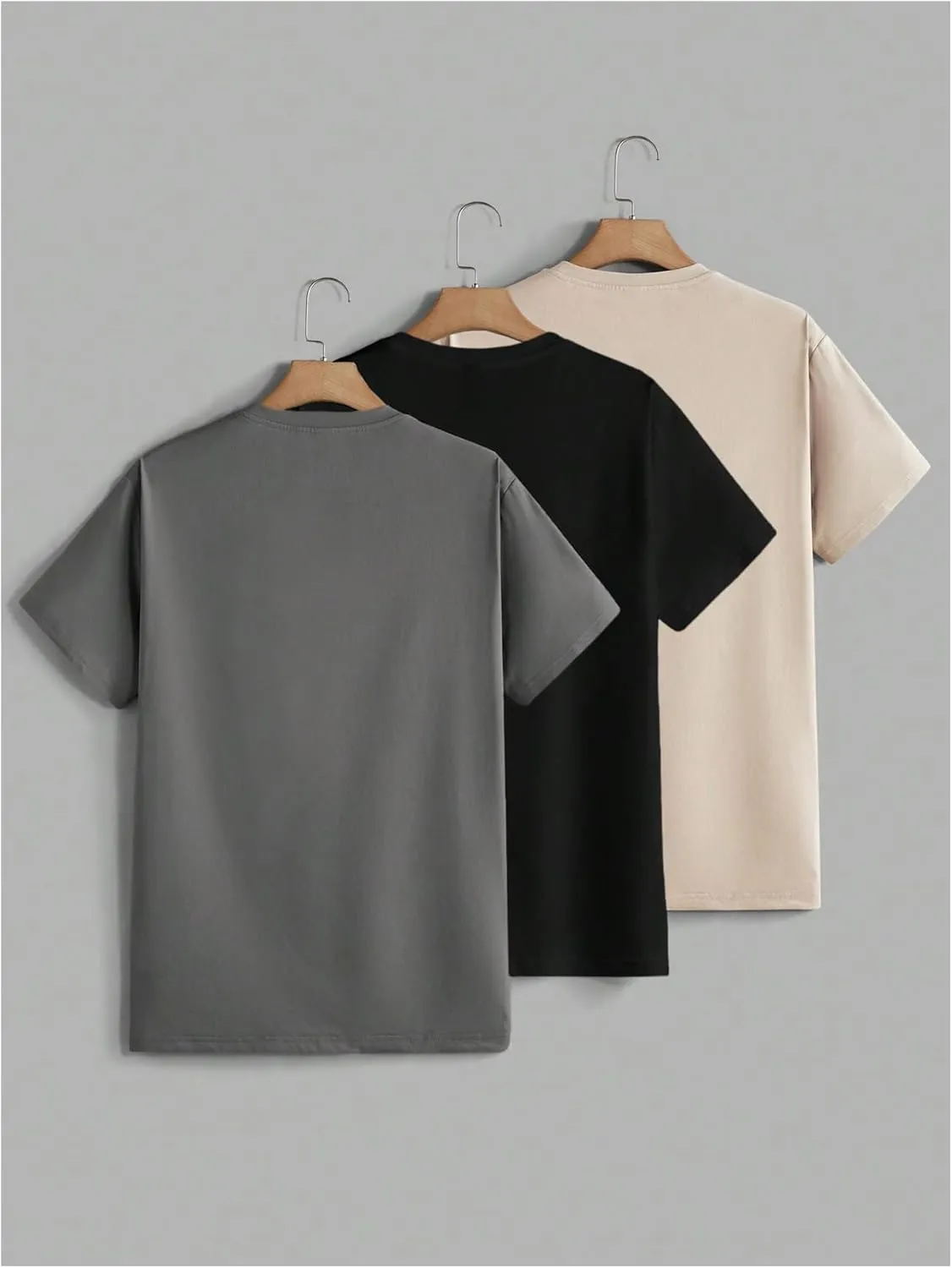 Men's 3 Pack Casual Short Sleeve T-Shirt Solid Crew Neck Quick Dry Basic Tee Shirt