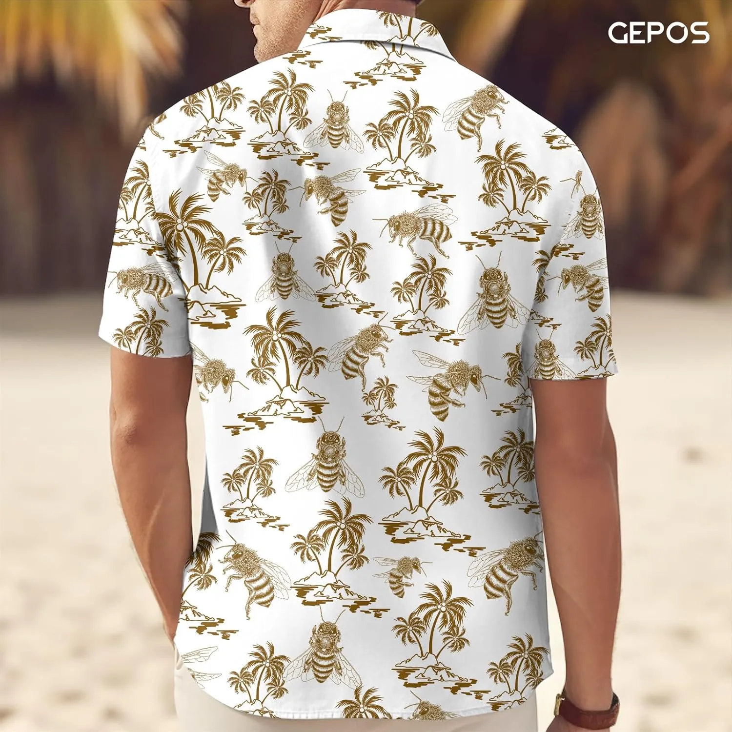 Men's Casual Hawaiian Shirt, Tropical Print Button Down Shirt for Men, Summer Short Sleeve, Gifts for Birthday