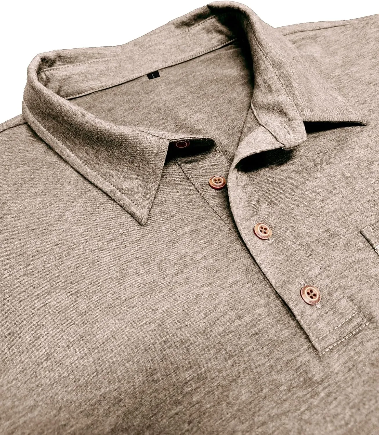 Men's Casual Polo Shirts Classic Short Sleeve Lightweight Basic Button Cotton T-Shirt Golf Tee Tops with Pocket