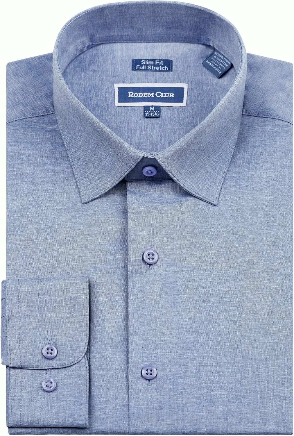 Men's Dress Shirt Long Sleeve Stretch Wrinkle-Resistant Formal Shirt Business Casual Heather Button Down Shirts