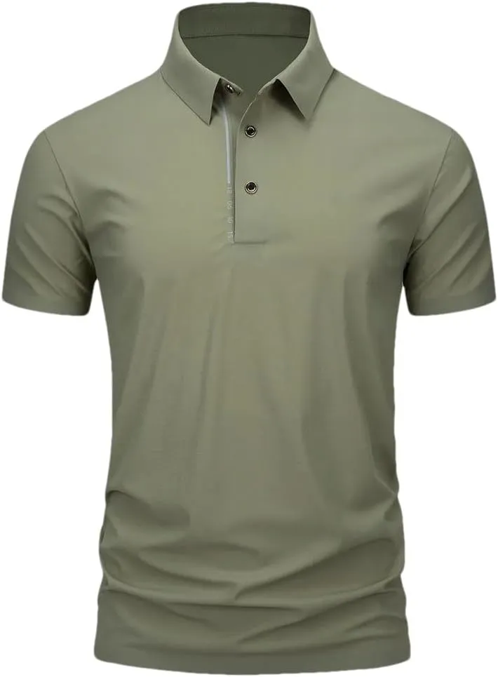 Men's Golf T-Shirt Short Sleeve Shirt Quick Dry Breathable Polo Shirts for Men Golf Shirts