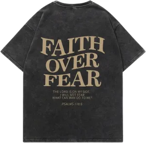 Men's Graphic Tee Shirt Oversized Drop Shoulder Vintage T-Shirt Letter Print Streetwear Casual Summer Tops