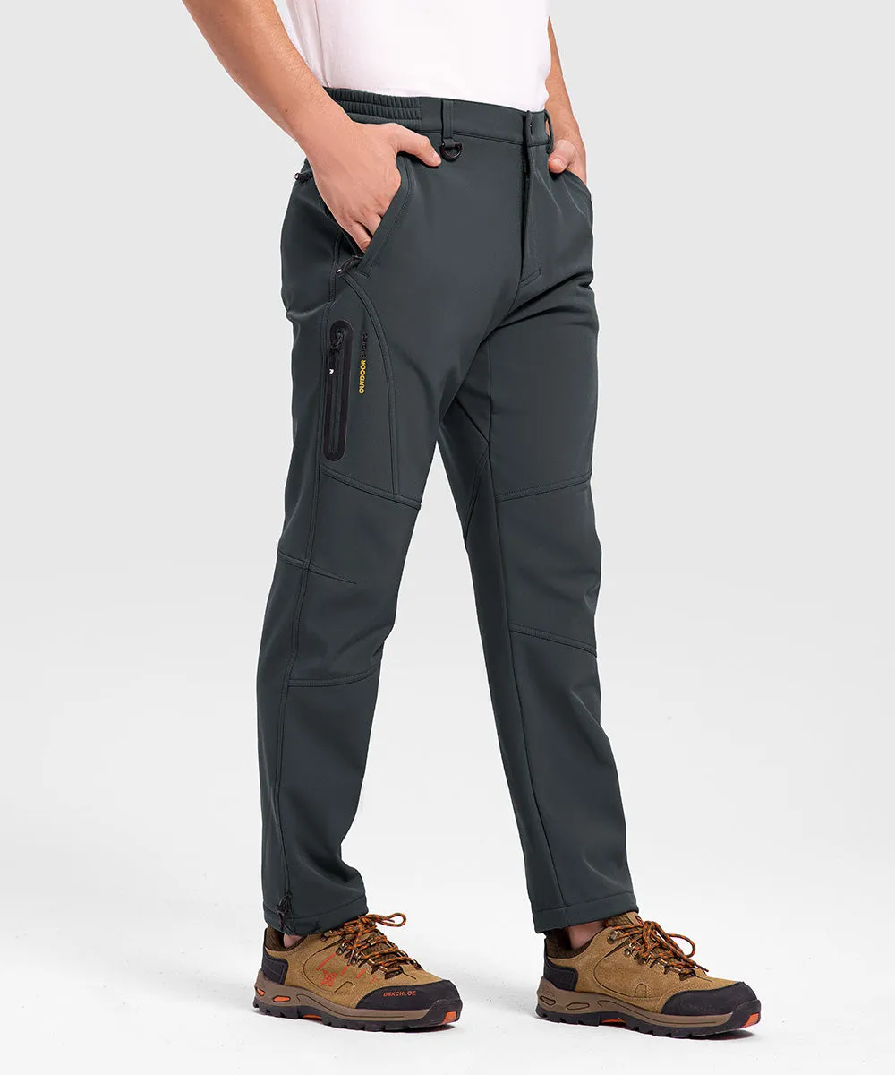 Men's Insulated Outdoor Composite Fleece Lined Hiking Pants
