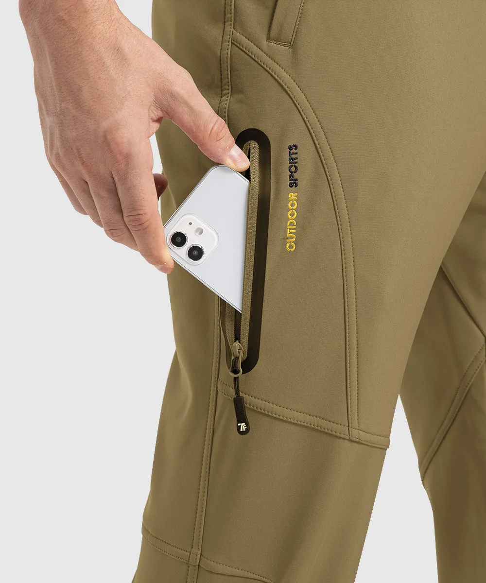 Men's Insulated Outdoor Composite Fleece Lined Hiking Pants