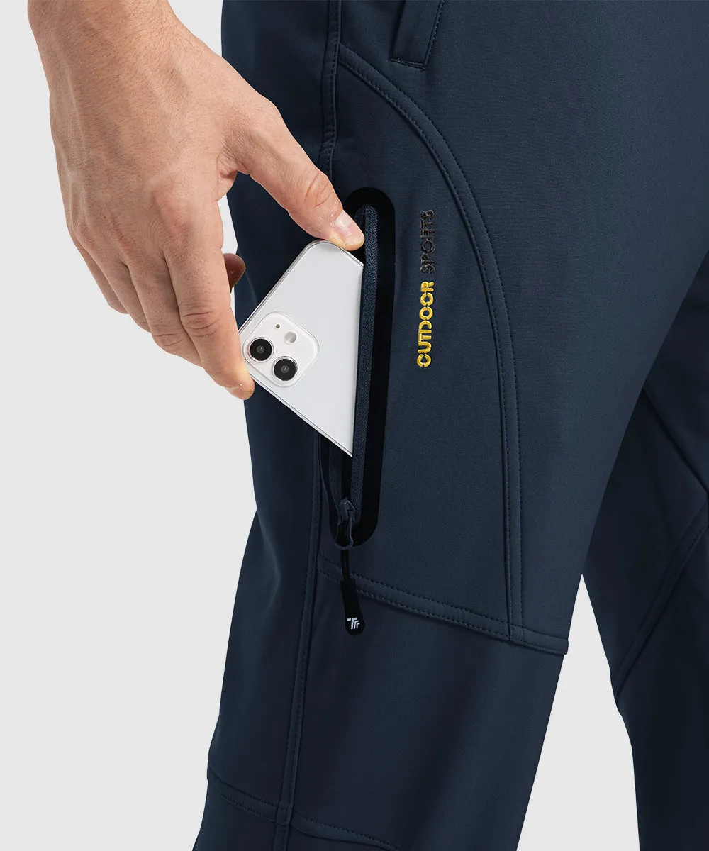 Men's Insulated Outdoor Composite Fleece Lined Hiking Pants