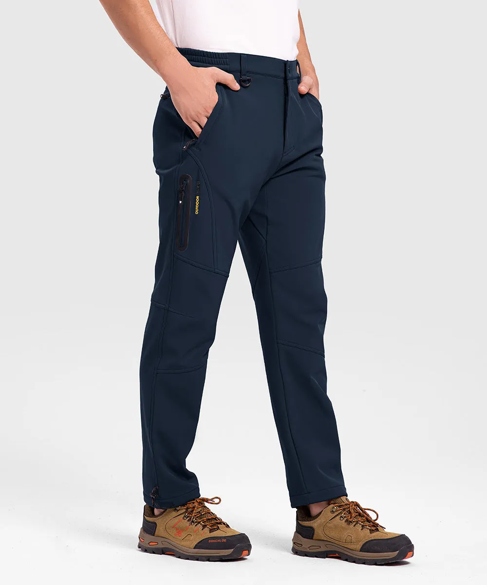 Men's Insulated Outdoor Composite Fleece Lined Hiking Pants
