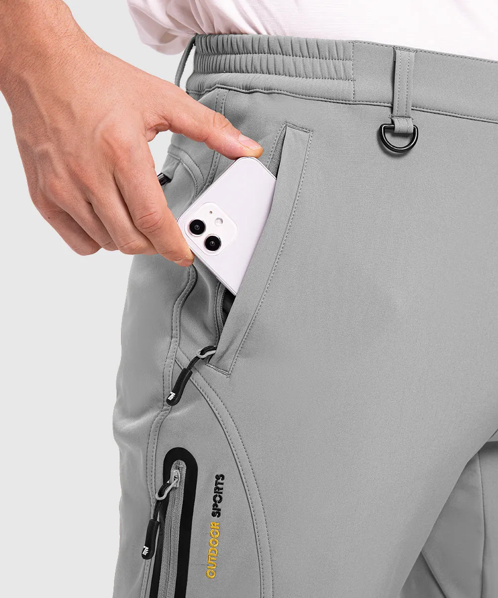 Men's Insulated Outdoor Composite Fleece Lined Hiking Pants
