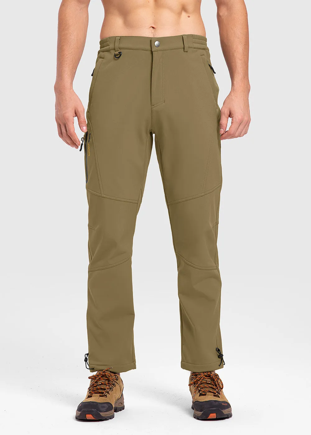 Men's Insulated Outdoor Composite Fleece Lined Hiking Pants