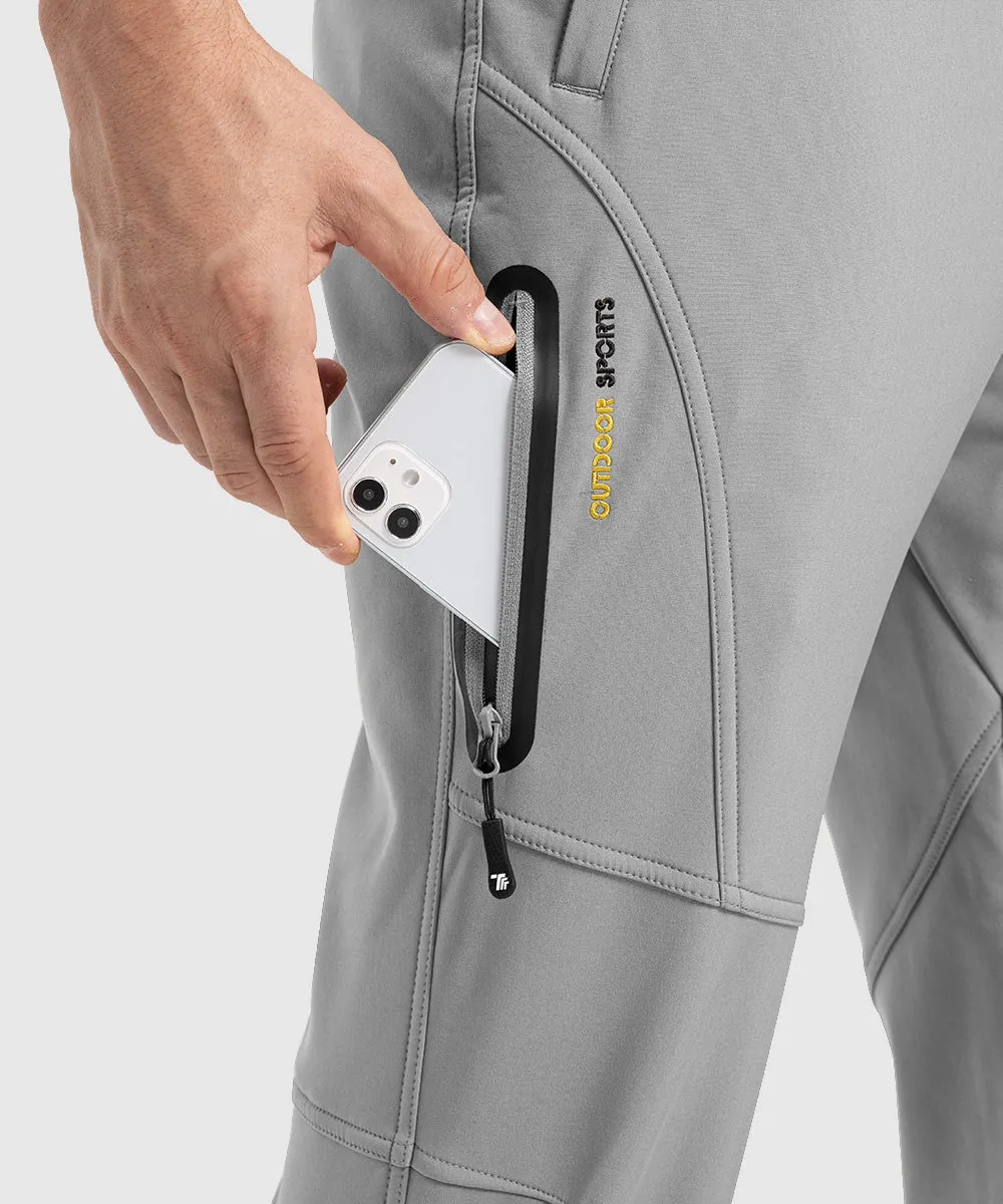 Men's Insulated Outdoor Composite Fleece Lined Hiking Pants