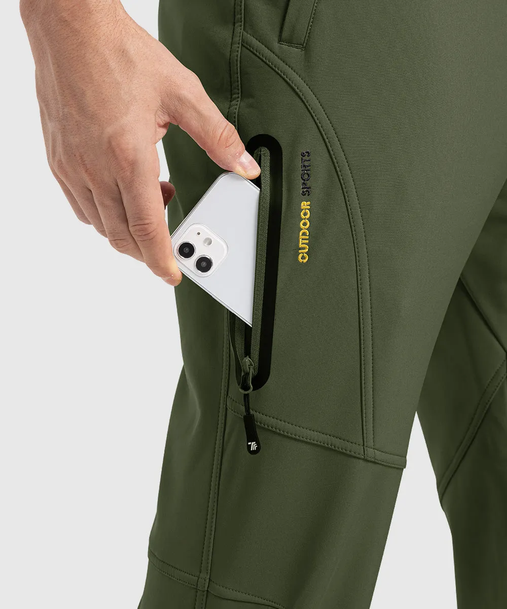 Men's Insulated Outdoor Composite Fleece Lined Hiking Pants