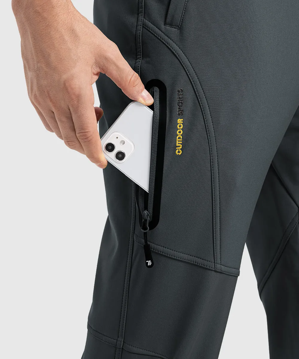 Men's Insulated Outdoor Composite Fleece Lined Hiking Pants