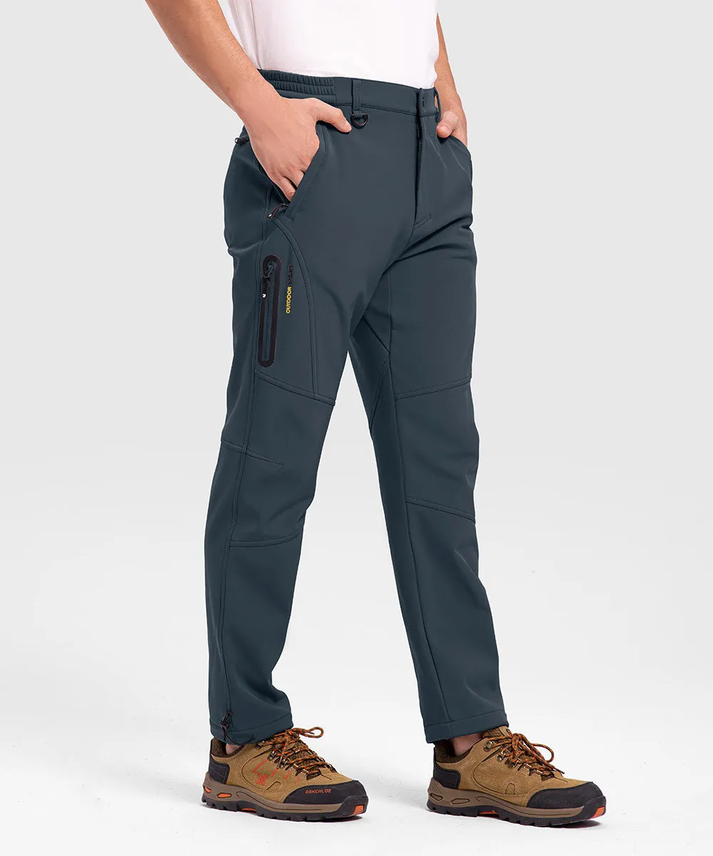 Men's Insulated Outdoor Composite Fleece Lined Hiking Pants
