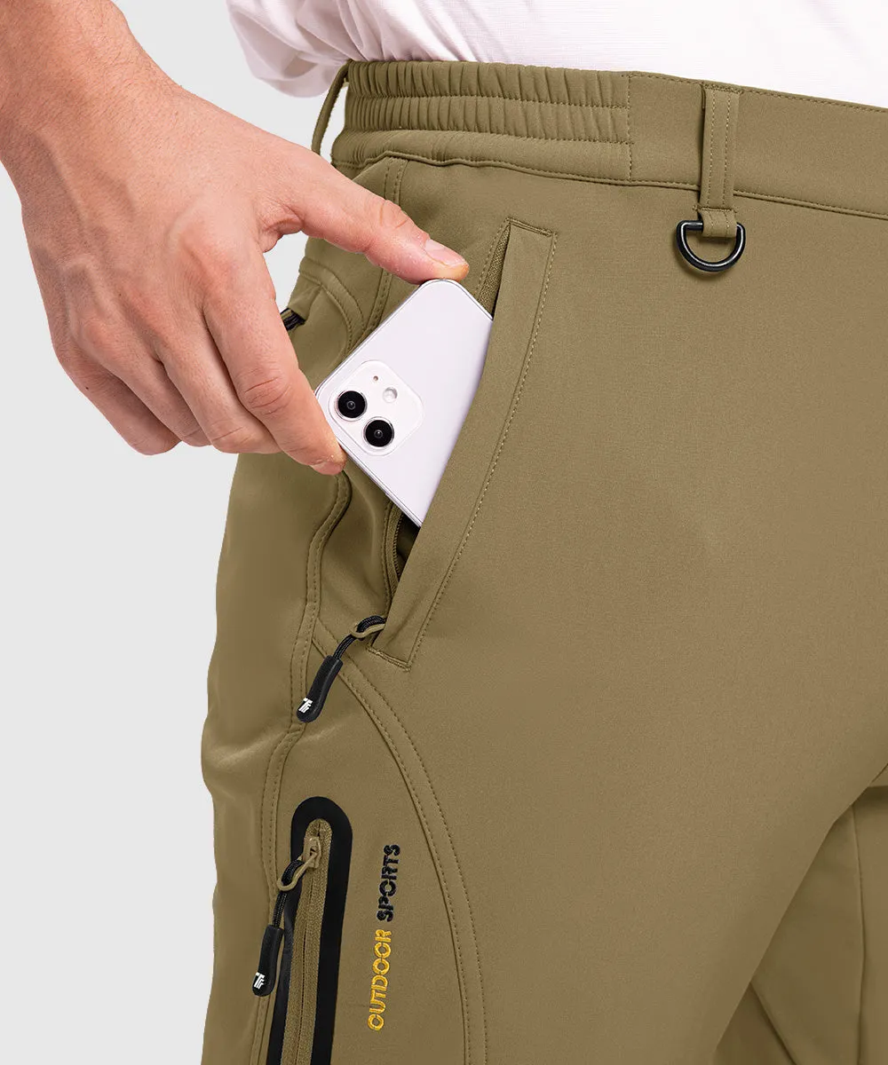 Men's Insulated Outdoor Composite Fleece Lined Hiking Pants