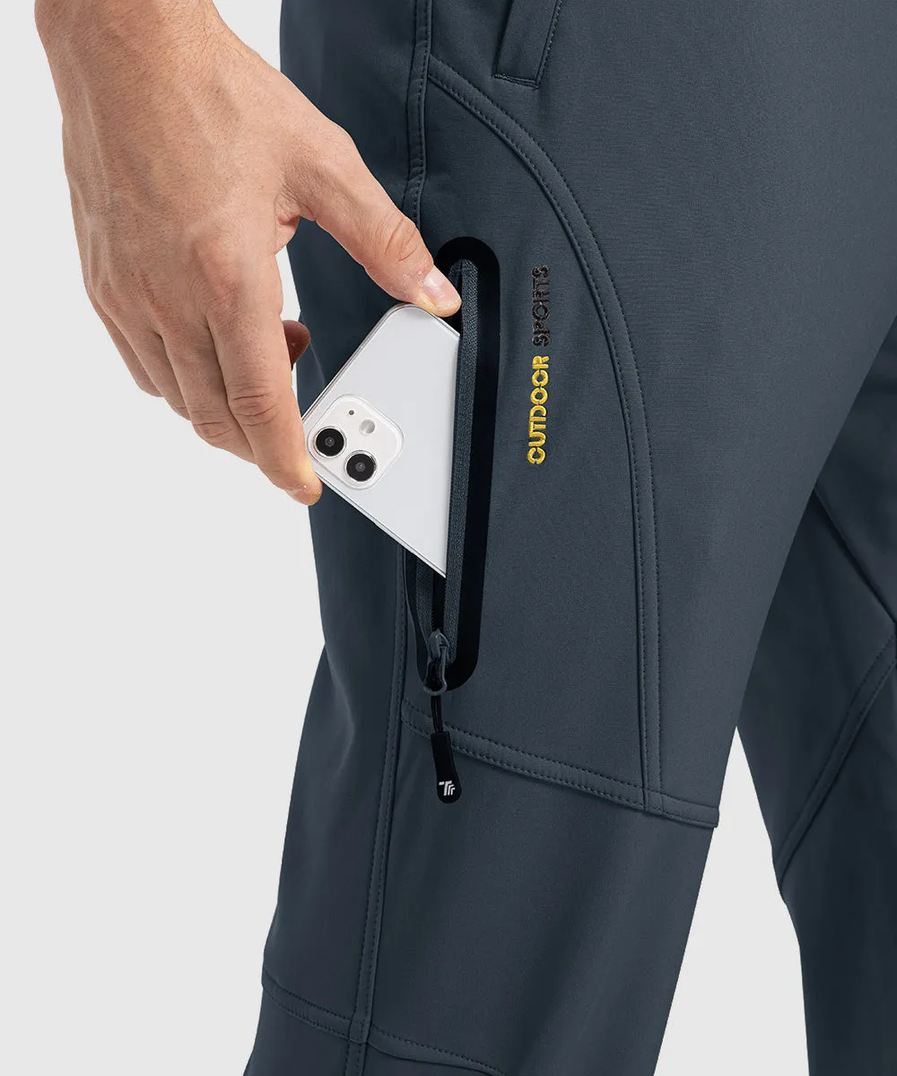 Men's Insulated Outdoor Composite Fleece Lined Hiking Pants