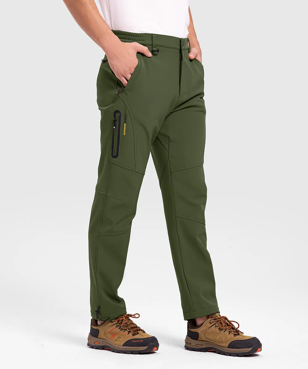 Men's Insulated Outdoor Composite Fleece Lined Hiking Pants