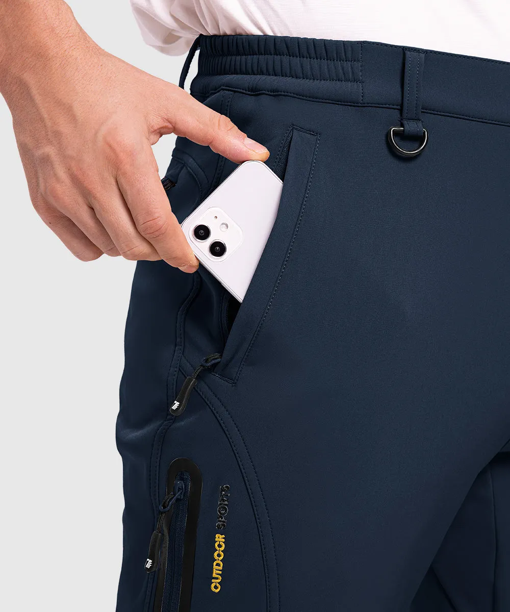 Men's Insulated Outdoor Composite Fleece Lined Hiking Pants