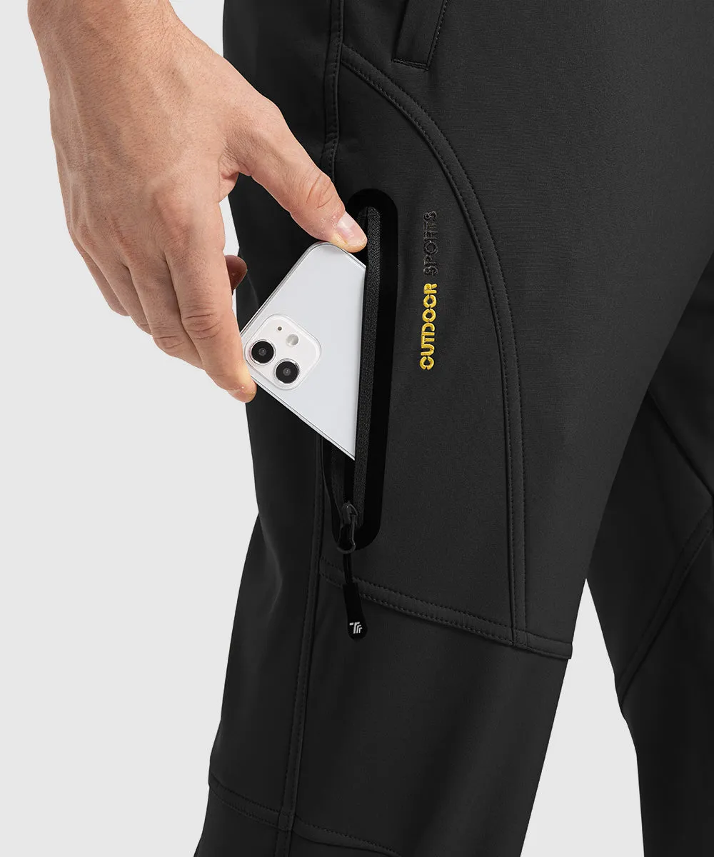 Men's Insulated Outdoor Composite Fleece Lined Hiking Pants