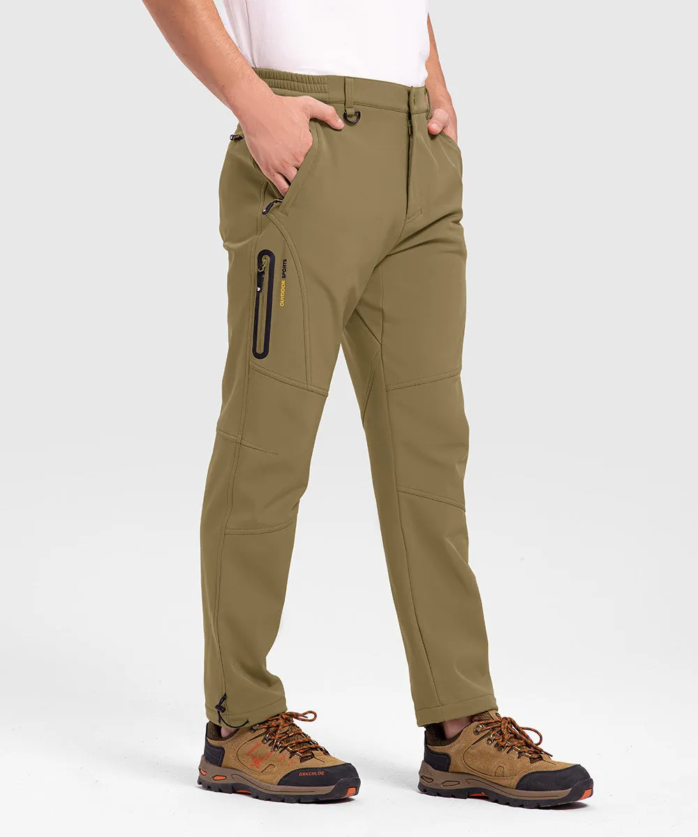 Men's Insulated Outdoor Composite Fleece Lined Hiking Pants