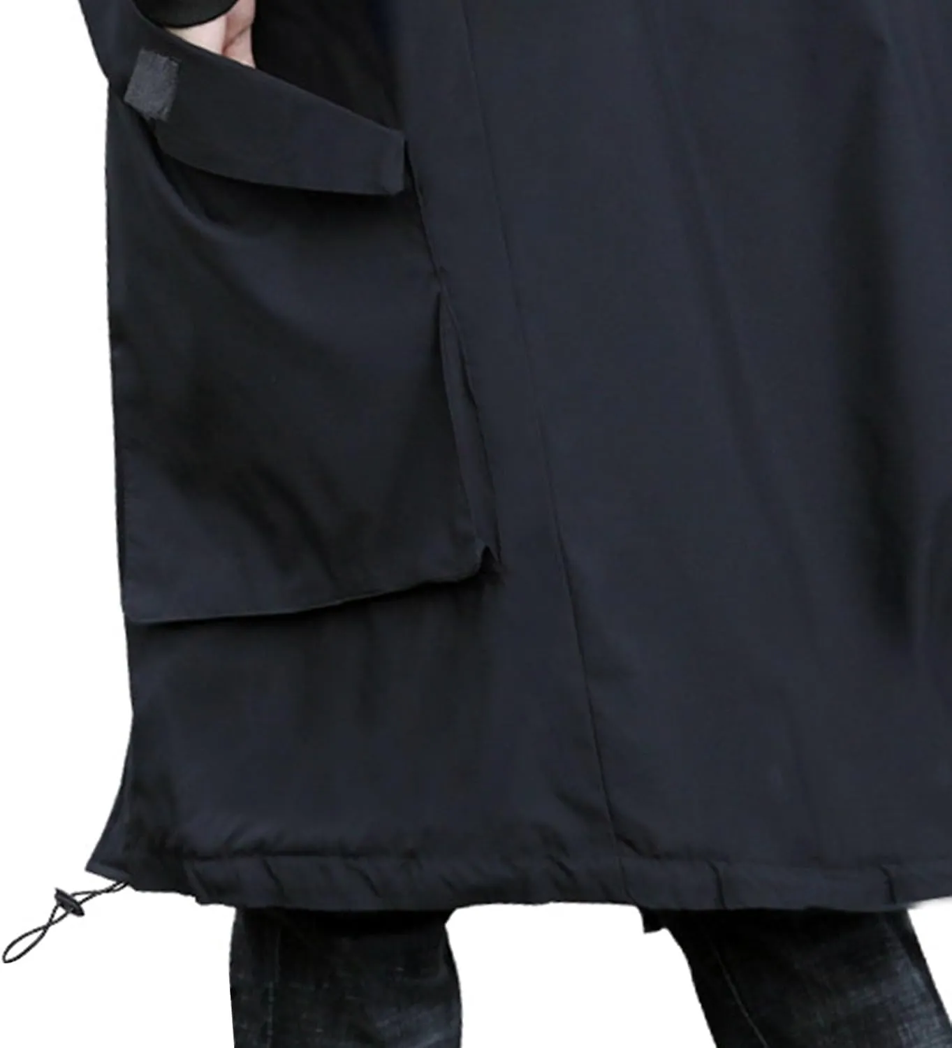 Men's Lightweight Hooded Windbreaker Trench Coat Fashion Casual Windproof Overcoat Spring Fall Mid Long Jacket