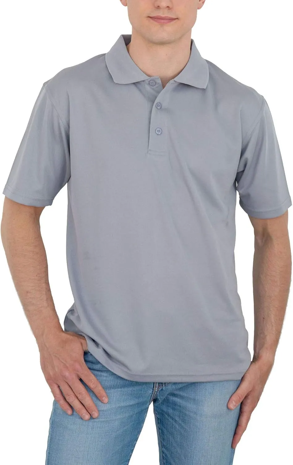 Men's Polo Shirt  Performance Quick Dry Short Sleeve Lightweight Regular Fit Classic Pique Casual Collared Top