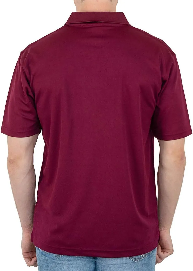 Men's Polo Shirt  Performance Quick Dry Short Sleeve Lightweight Regular Fit Classic Pique Casual Collared Top