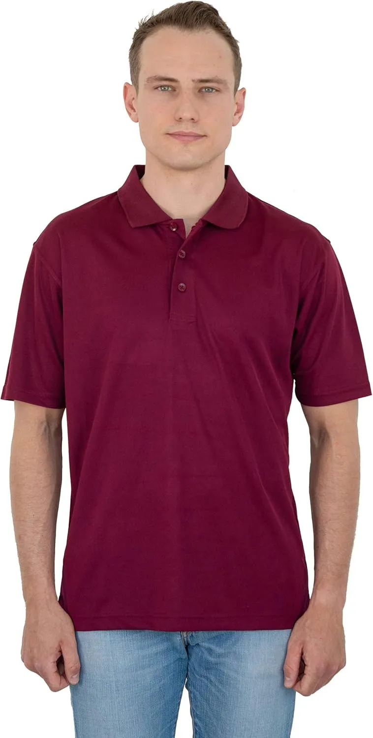 Men's Polo Shirt  Performance Quick Dry Short Sleeve Lightweight Regular Fit Classic Pique Casual Collared Top