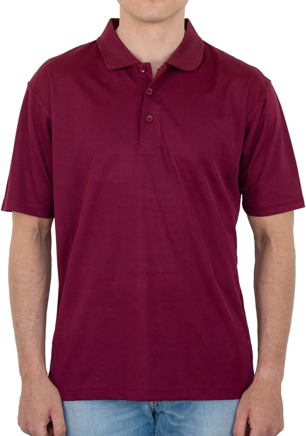 Men's Polo Shirt  Performance Quick Dry Short Sleeve Lightweight Regular Fit Classic Pique Casual Collared Top