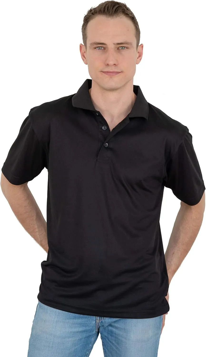 Men's Polo Shirt  Performance Quick Dry Short Sleeve Lightweight Regular Fit Classic Pique Casual Collared Top