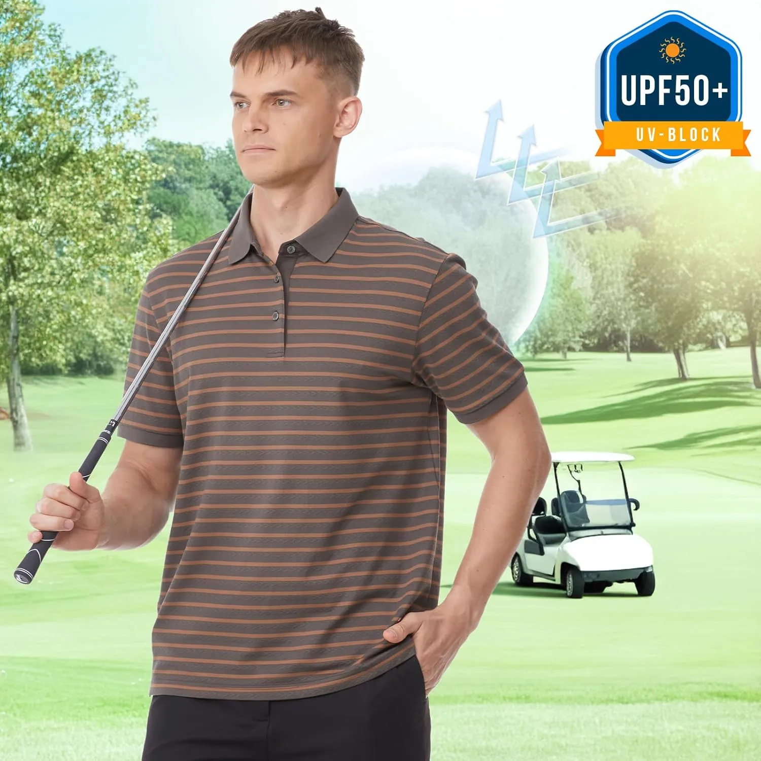 Mens Polo Shirts Short Sleeve Golf Shirt Moisture Wicking Dry Fit Casual Stylish Polo Shirt for Men