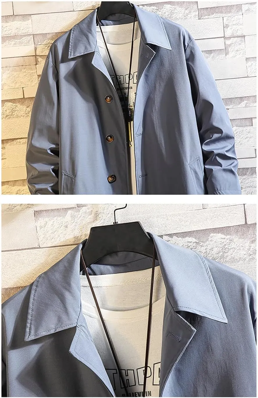 Mens Rain Jacket British Long Trench Coat Men Raincoat Fog Trench Coat Men Wool Overcoat Fog Trench Coat Men Big And