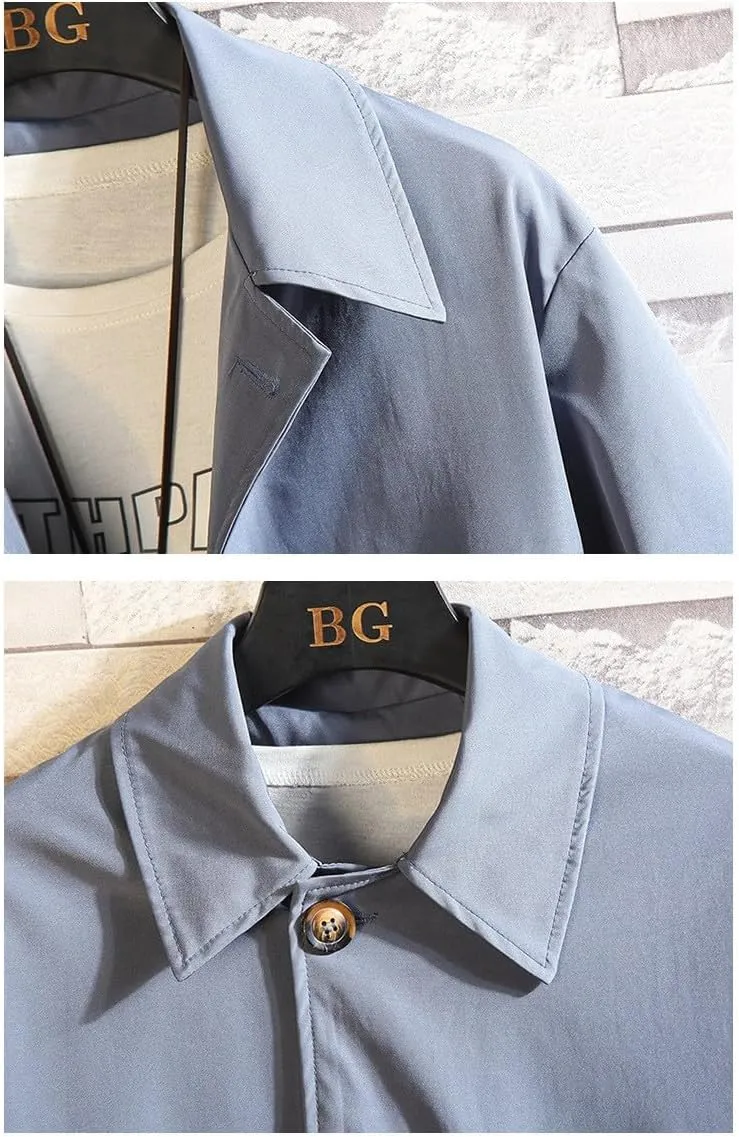Mens Rain Jacket British Long Trench Coat Men Raincoat Fog Trench Coat Men Wool Overcoat Fog Trench Coat Men Big And